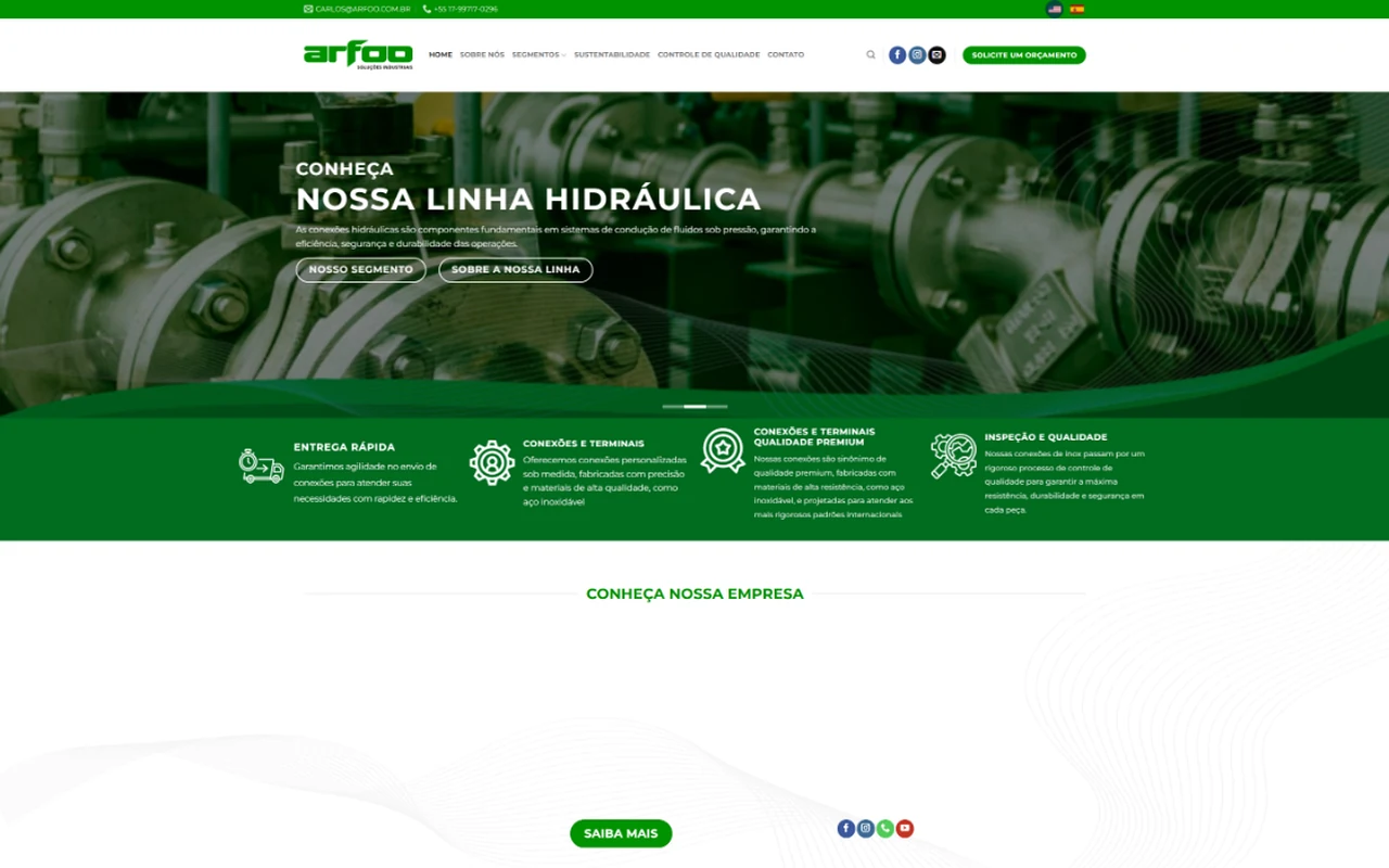 Site Arfoo Soluções Industriais